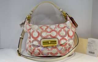 Coach 16791 KRISTIN SEQUIN OP ART HOBO BRASS/PEONY  