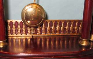Pillar Pendulum Clock c.1900 brass pillars detail  