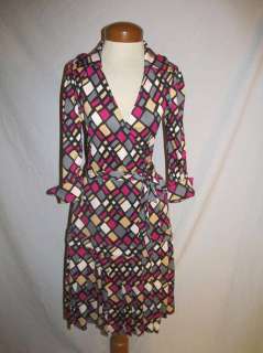 DVF Diane Von Furstenberg Heavy Silk Knit Wrap Dress SM  