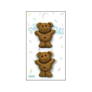   Button Sweet Treats Teddy Bear Cookie 2pc (3 Pack)