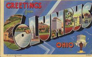 Greetings from Columbus, Ohio postcard  