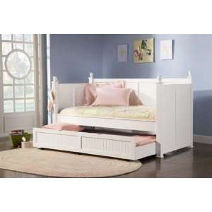 Trundle Bed In Glossy White Finish 