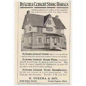  1905 K Dykema Cement Stone House Grand Rapids MI Print Ad 