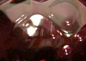 Vintage Large Cranberry Ruby Diamond Optic Art Glass Shade Lamp Light 