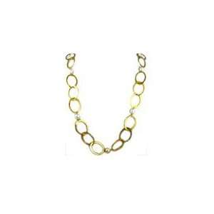  Interlocking Gold Vermeil O Necklace with Freshwater 