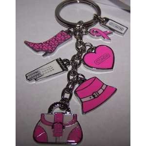  Coach Breast Cancer Awareness Pink Keychain Keyfob Office 