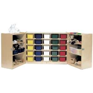  25 Tray Cubby with 6 Shelf Storage (Mobile Fold and Lock 