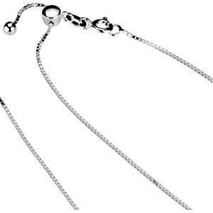    Sterling Silver 0.75 mm Adjustable 22 inch Box Chain Jewelry