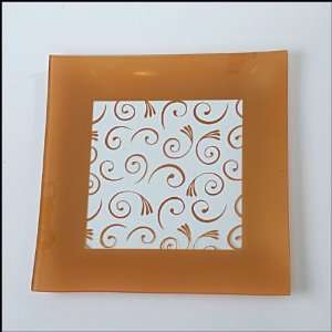  Serving Plate Large Square Gold Trimmed