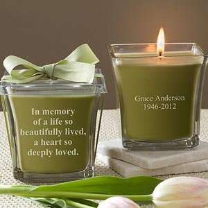  Personalized Memorial Candles   In Memory   Papaya 