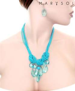 Chunky Seed Bead High Fashion Acrylic Necklace Set In 7 Colors  