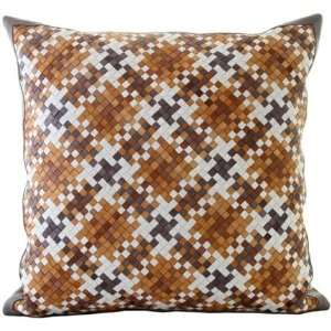  Lance Wovens Normandy Walnut Leather Pillow
