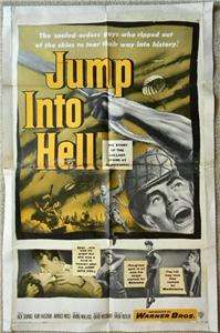 Jack Sernas, Kurt Kasznar JUMP INTO HEL 1955 Org Movie Poster