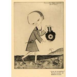  1920 Print Jean De Bosschere Beach Artist Crab Cartoon 
