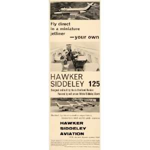  1963 Ad Hawker Siddeley HS 125 Corporate Jet Airplane 