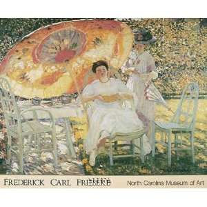  Garden Parasol, 1909 by Frederick Carl Frieseke 20.13X26 