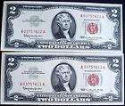 CONSECUTIVE 1963 SERIES $2 US RED SEAL NOTES ~ ULTRA 