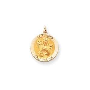  Saint John Medal Pendant in 14k Yellow Gold Jewelry