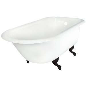  Cast Iron Roll Top Tub with Less Faucet Holes, Oil Rubbed Bronze Feet