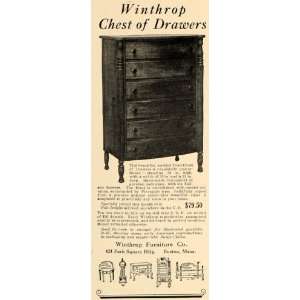  1927 Ad Winthrop Furniture Company Dresser Chest Drawer 