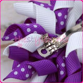 Girl Costume Boutique Corker Hair Bow + Clip   Purple  