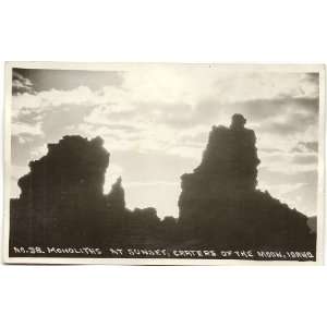   Vintage Postcard Monoliths at Sunset   Craters of the Moon   Idaho
