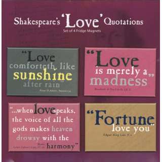  Customworks   Shakespeare Love Quote 4 Magnet Set Kitchen 