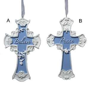  Blue Sentiment Cross Ornaments