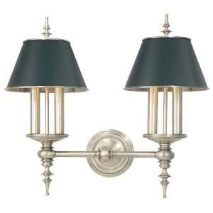   Cheshire Candle Wall Sconce Lighting, 2 Light, 120 Total Watts, Nickel