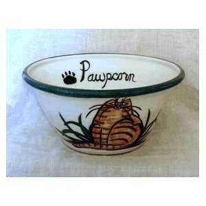 Cat PAWPCORN Bowl by Moonfire Pottery 
