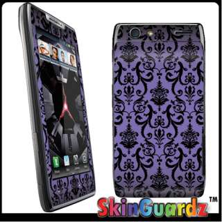 Purple Vintage Flow Vinyl Case Decal Skin To Cover Motorola Droid RAZR 