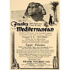  1924 Ad 50 Anniversary Cruise Frank Mediterranean Egypt 