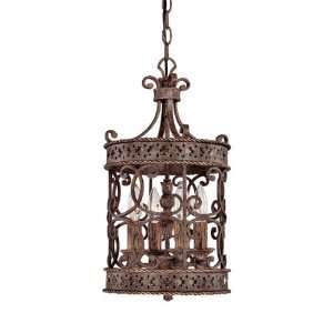   9023CU Squire Collection 4 Light Foyer Fixture, Crusted Umber Finish