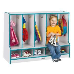 Jonti Craft 6685JCWW180 5 Section Toddler Coat Locker with Step and 