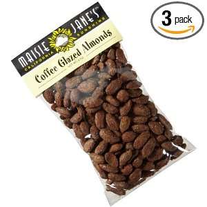 Maisie Janes Coffee Glazed Almonds, 8 Ounce Packages (Pack of 3)
