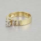 description a stunning engagement ring and matching wedding band 