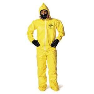  Yellow Tychem QC Chemical Protection Coveralls With Serged Seams 