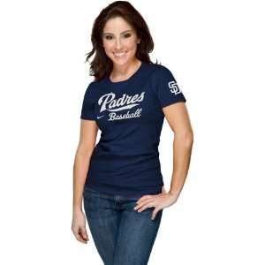  San Diego Padres Womens 2012 Nike Navy Practice T Shirt 