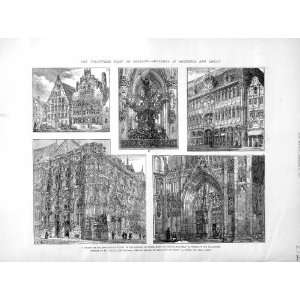  1872 Belgium Church Notre Dame Brussels Hotel Ghent