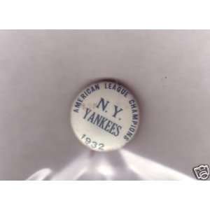    1932 New York Yankees American League Champs Pin x 