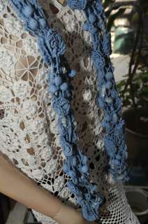 100% Cotton Hand Crochet Scarf or Belt with 3 Dimensional Grapes and 