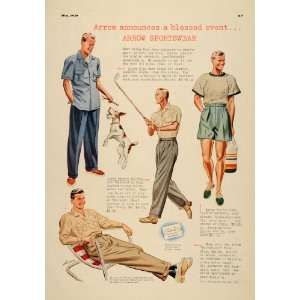   Ad Arrow Sportswear Golf Shorts Shirts Slax Price   Original Print Ad