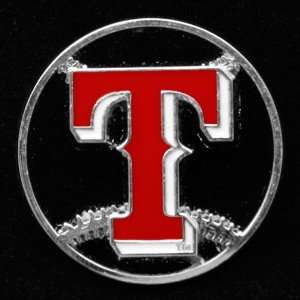  Texas Rangers Team Logo Cut Out Baseball Pin Sports 