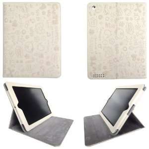   iPad 2 Smart Cute PU Leather Case (Off White)