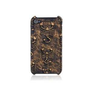  Scorpion Leather Back Case Shell Cover for Apple iPhone 4G 