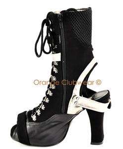 DEMONIA CRYPTO 35 Cyber Punk Futuristic Womens Goth Ankle High Boots 
