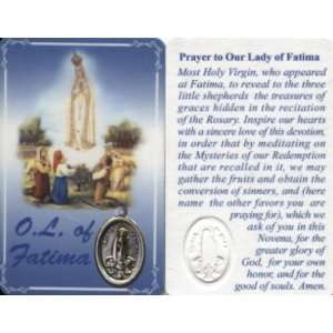  Our Lady of Fatima Laminated Prayer Card with Embossed 