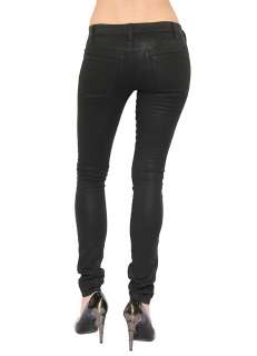 NEW Womens Current/Elliott The Skinny Jean in Liquid Leather Black $ 