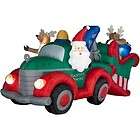christmas inflatable santa towing sleigh new airblown animated 9 x4