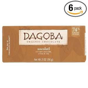 Dagoba Chocolate Bar   Xocolatl Bar, 2 Ounce (Pack of 6)  